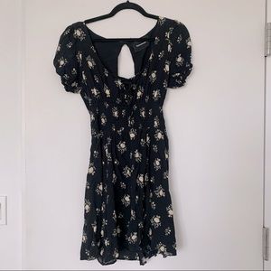 Reformation Black Mini dress with flowers